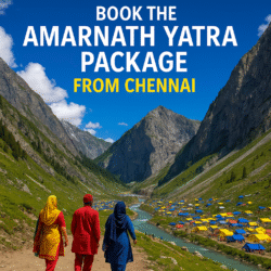 Book the best Amarnath Yatra deals from Chennai with affordable packages, helicopter options, meals & accommodation. Limited 2025 slots available—reserve now!