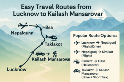 Top 3 Easy travel routes from Lucknow to Kailash Mansarovar