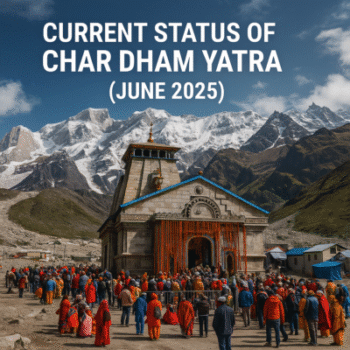 Pilgrims trekking through the Himalayas during Char Dham Yatra in June 2025 with updated travel and weather conditions.