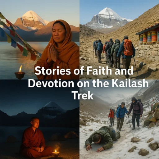 Pilgrims showing faith and devotion during Kailash Mansarovar trek.