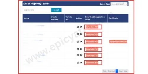 Download Registration Letter | Char Dham Registration 