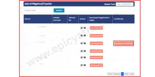Download Yatra Certificate | Char Dham Registration 