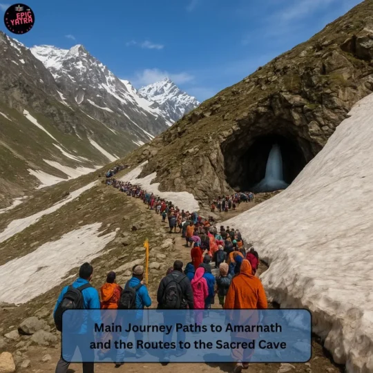 Main Journey Paths to Amarnath and the Routes to the Sacred Cave
