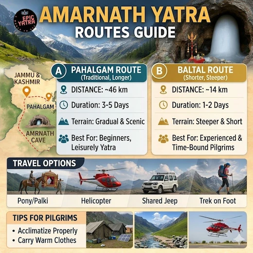 Amarnath Yatra Routes Guide