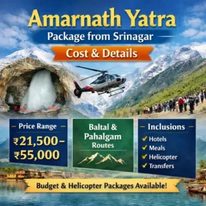 Amarnath Yatra Package Cost from Srinagar