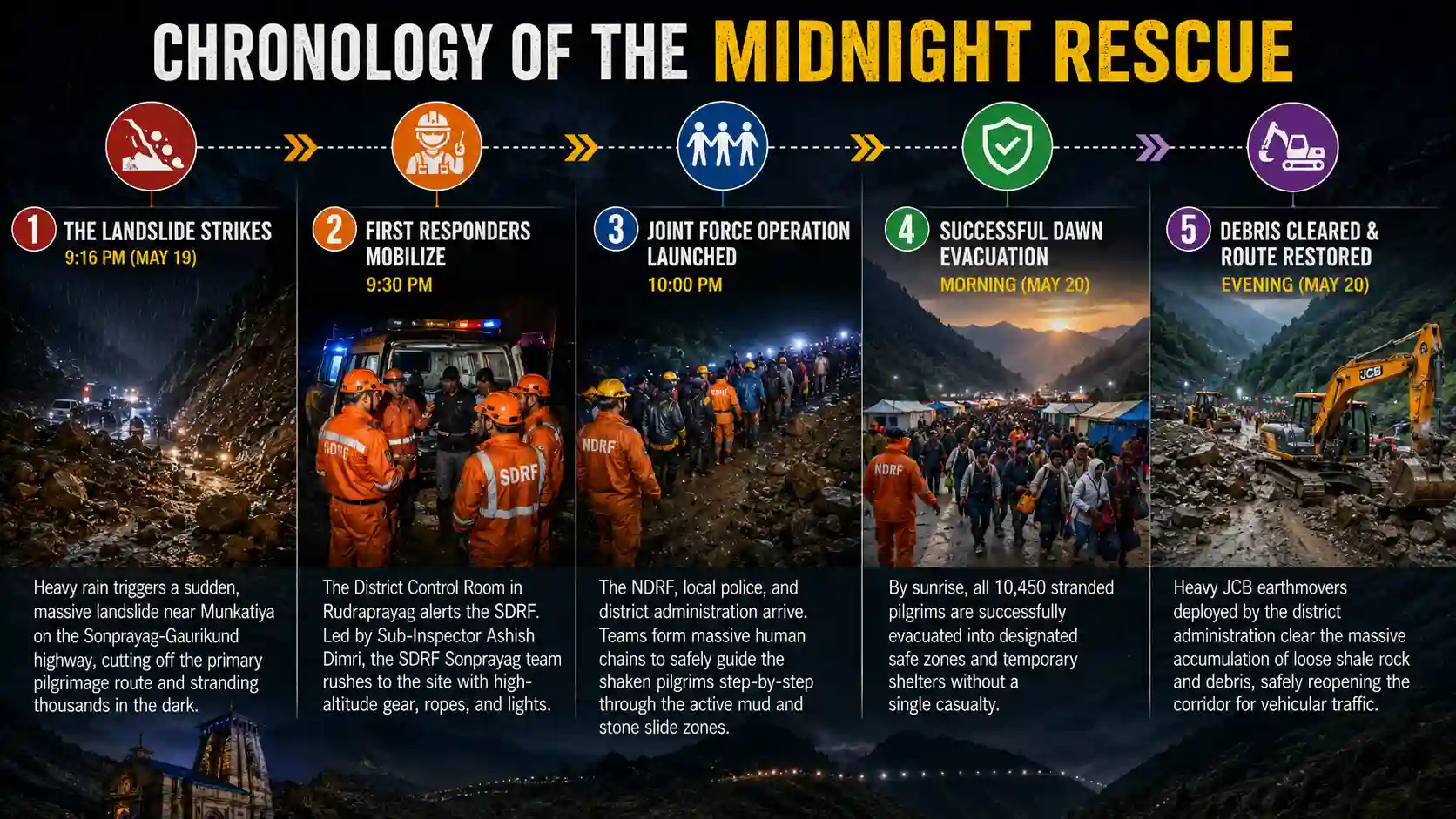 Chronology of the midnight rescue