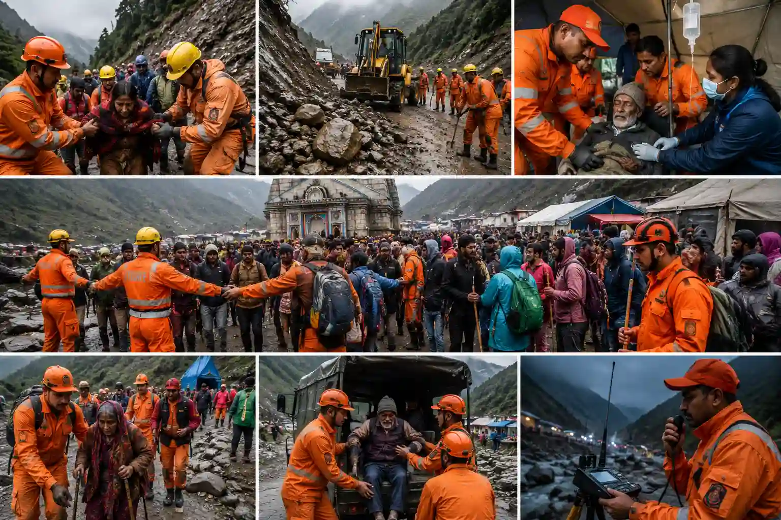 Kedarnath route landslide rescue operation 2026 | SDRF and NDRF Teams Played a Major Role