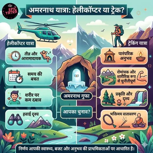 अमरनाथ यात्रा में हेलीकॉप्टर लेना सही रहेगा या ट्रेक