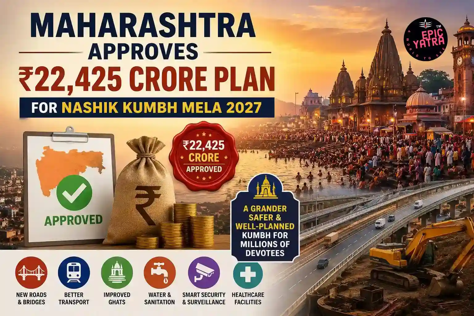 Maharashtra Approves ₹22,425 Crore Plan for Nashik Kumbh Mela 2027 // Nashik Kumbh Budget Approved