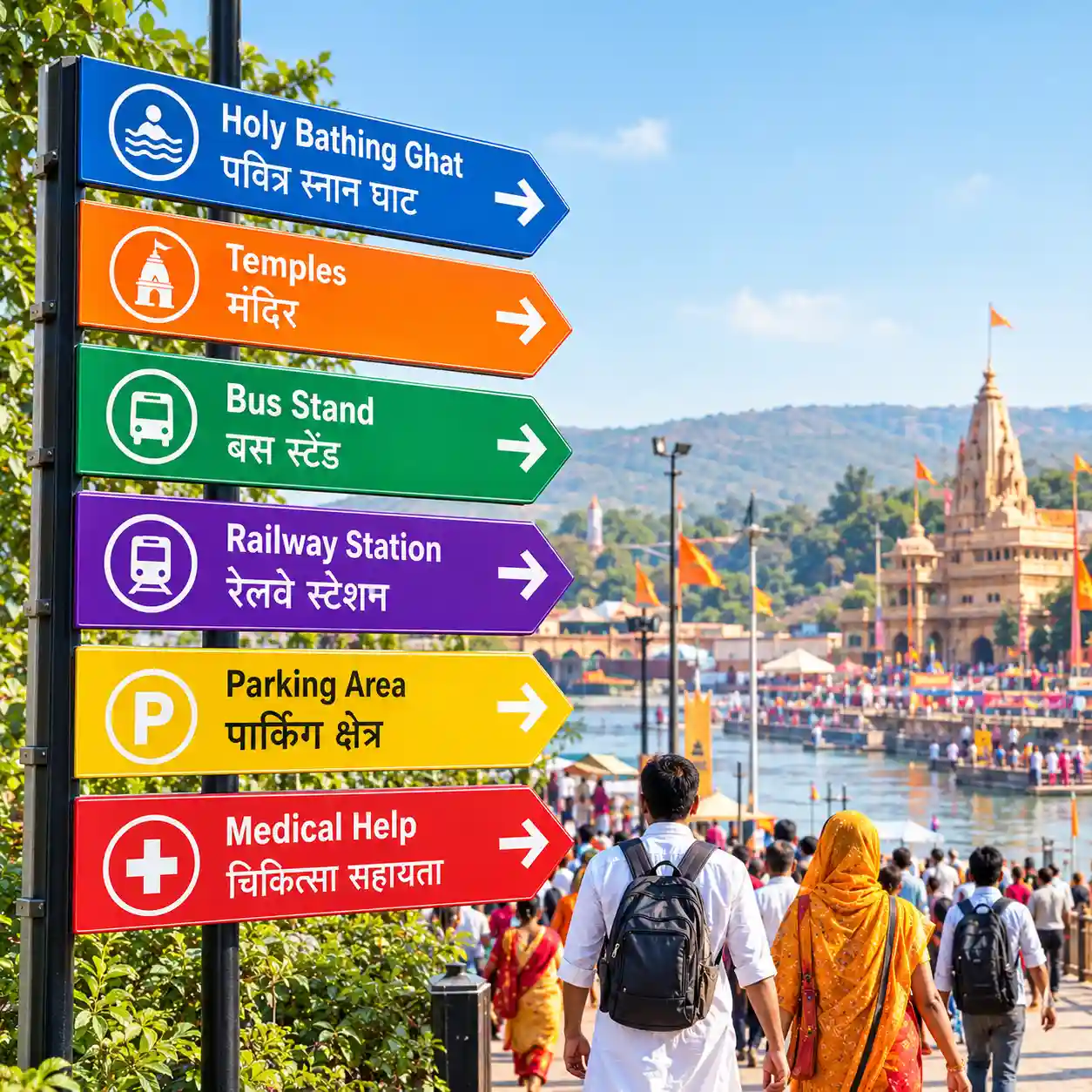 Colour-Coded Signboards to Guide Nashik Kumbh Pilgrims